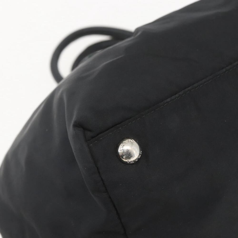 PRADA Ribbon Hand Bag Nylon Black Silver Auth 160087 - Picture 14 of 16